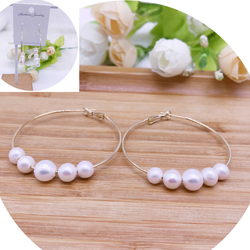 C.Z Rhodium Plated Crystal Hoop Earring