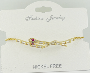 "Snake" C.Z Crystal Adjustable Bracelet