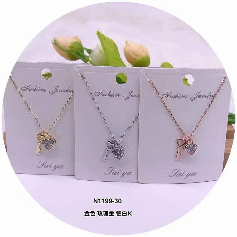 "KEY" C.Z Crystal Necklace