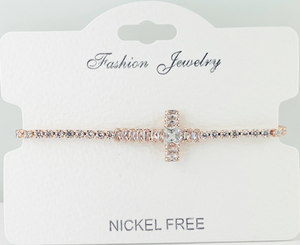 Cross CZ Crystal adjustable bracelet
