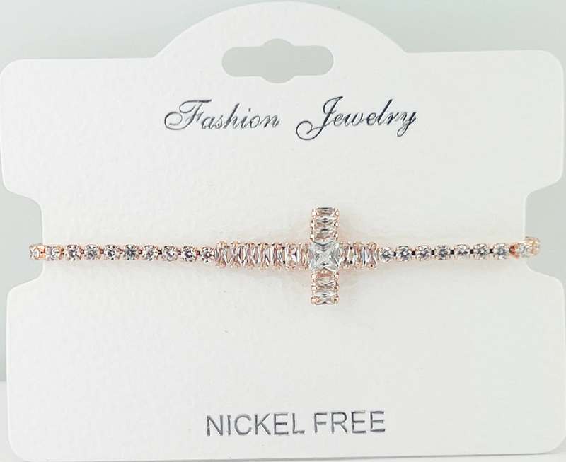 Cross CZ Crystal adjustable bracelet