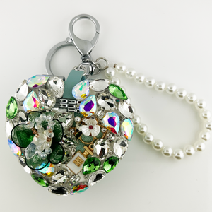 "heart" shape Crystal Mirror key chain
