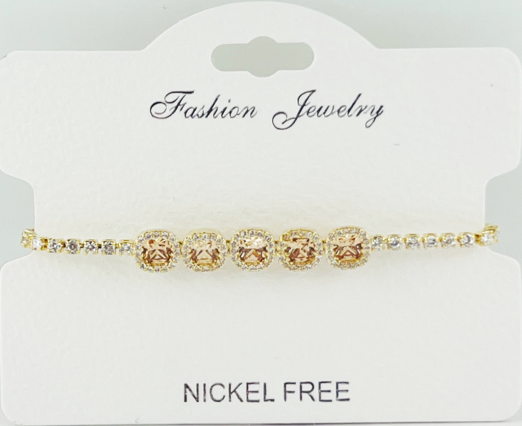 C.Z Crystal Adjustable bracelet(gold)