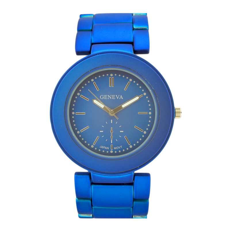 Matte Finish Coating Blank Face Link Watch