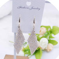 C.Z Rhodium Plated Crystal  Pendant Earring