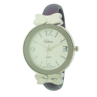 Round Face Arabic & Stick Bow Tie Cuff Watch.