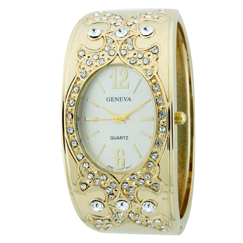 GLITTER STONE BANGLE WATCH