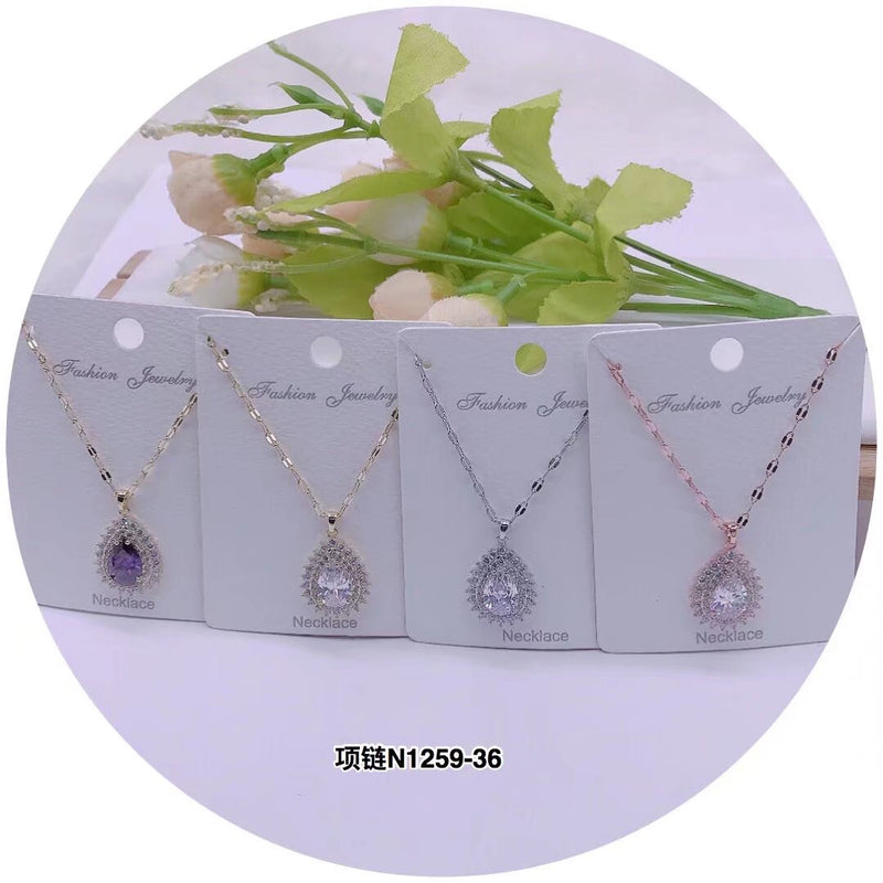 "Water Drop" Shape C.Z Crystal Necklace