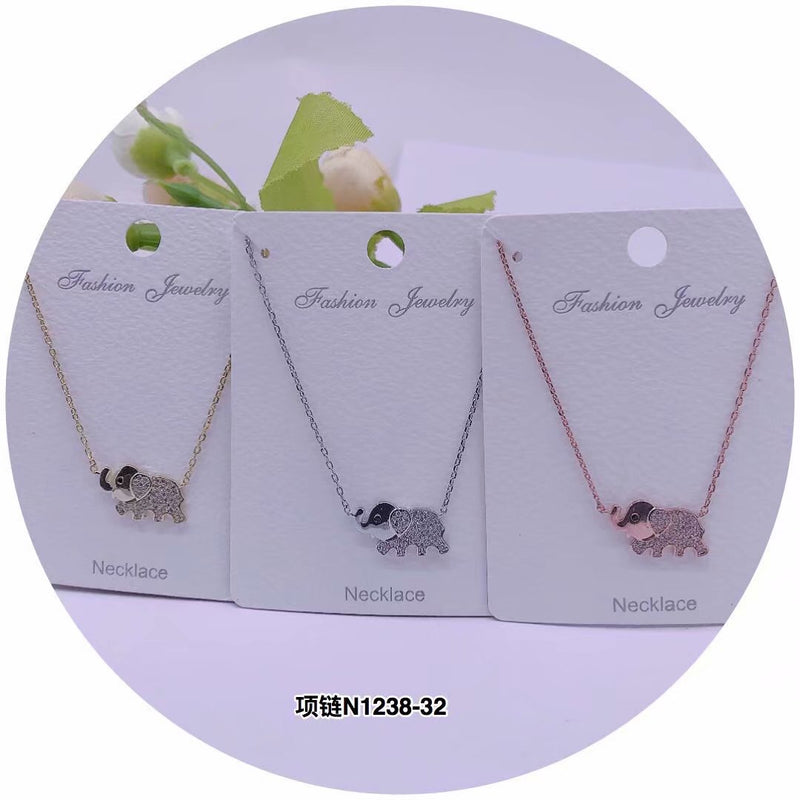 "Elephant" C.Z Crystal Necklace