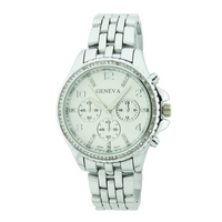MEDIUM ROUND FACE WITH STONES SPORT LADY LINK WATCH