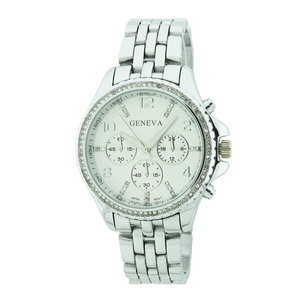 MEDIUM ROUND FACE WITH STONES SPORT LADY LINK WATCH