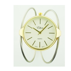Classic Round Face Cable Cuff Watch