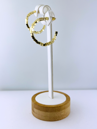 C.Z Rhodium Plated Crystal Hoop Earring