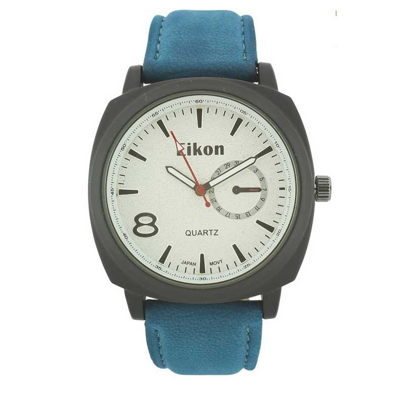 Round Face Shape With Small Eye on The Right, Men Strap Watch