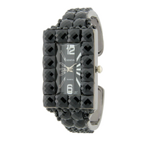 RECTANGLE FACE FANCY CRYSTAL CUFF WATCH