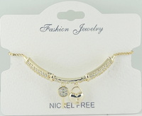 "key" "heart" C.Z crystal adjustable bracelet