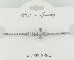 Cross CZ Crystal adjustable bracelet