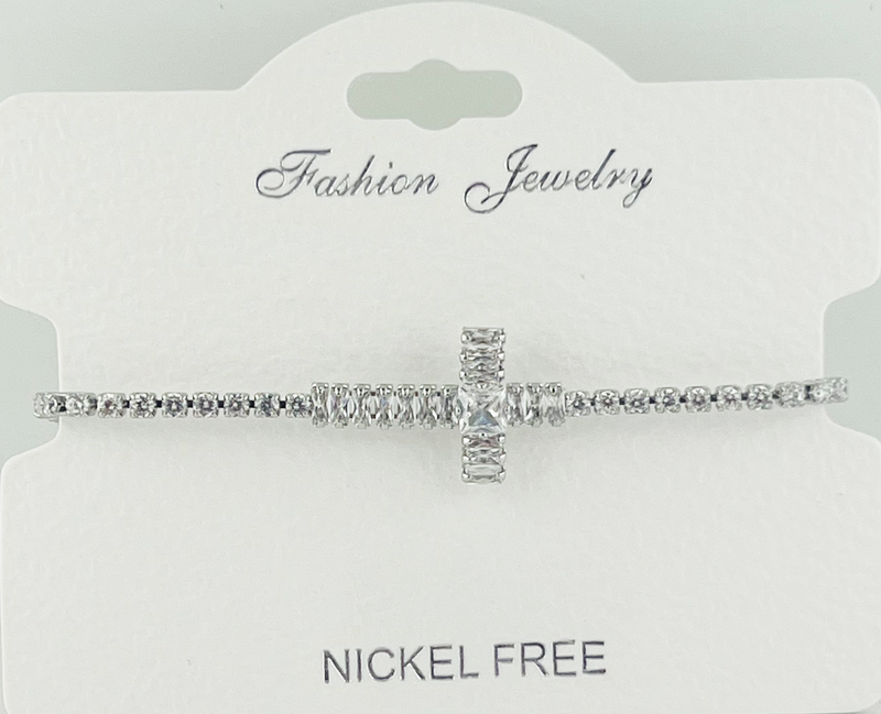 Cross CZ Crystal adjustable bracelet