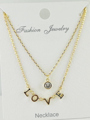 “Love” C.Z Crystal necklace