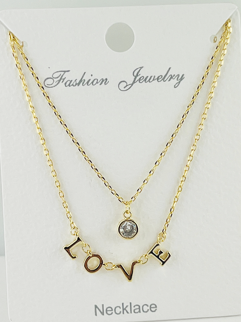 “Love” C.Z Crystal necklace