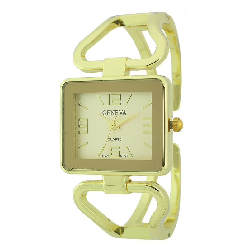 Rectangle Face Color Frame Cuff Watch