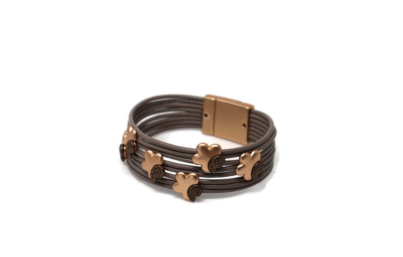 Fashion Leather Bracelet (XSB-209020269) Grey, brown