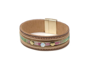 Fashion leather bracelets with Magnetic clasp