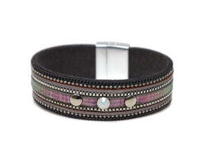 Fashion leather bracelets with Magnetic clasp