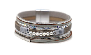 Multiple Layers Crystal Bracelet Magnetic Clasp