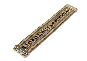 Animal Print Crystal strap Leather Magnetic Clasp Bracelet
