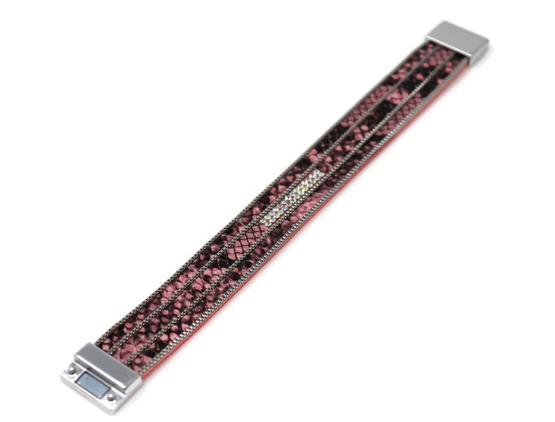 Crystal Leather Fashion Necklace Magnetic Clasp