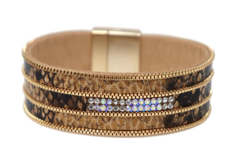 Crystal Leather Fashion Necklace Magnetic Clasp