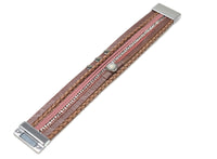 Fashion leather wide bracelets with Magnetic clasp