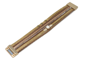 Fashion leather wide bracelets with Magnetic clasp