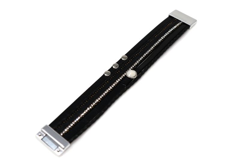 Fashion leather wide bracelets with Magnetic clasp