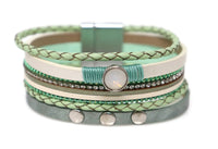 Fashion leather wide bracelets with Magnetic clasp
