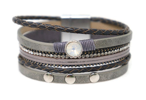 Fashion leather wide bracelets with Magnetic clasp