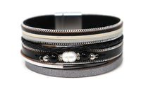 Crystal beads pearl in center bracelets with Magnetic clasp.