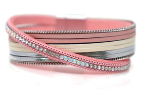 Fashion Leather Bracelet Magnetic Clasp