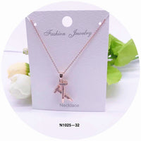 Two Nails Design Crystal Pendant Necklace
