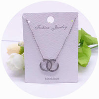 Double "C" Design Crystal Pendant Necklace