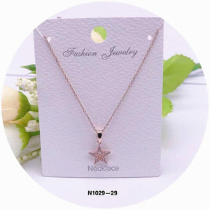 Star Design Crystal Pendant Necklace