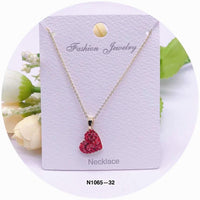 "LOVE" Heart Design Crystal Necklace