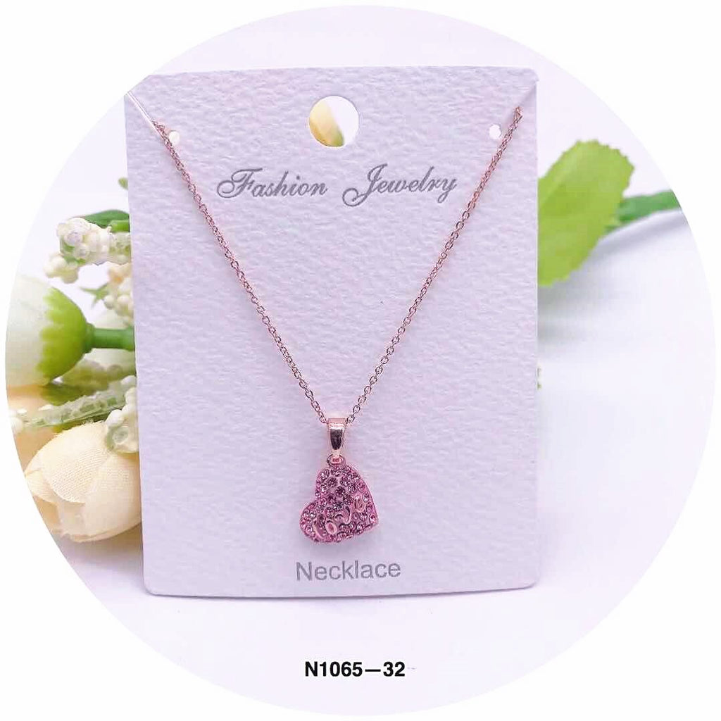 "LOVE" Heart Design Crystal Necklace