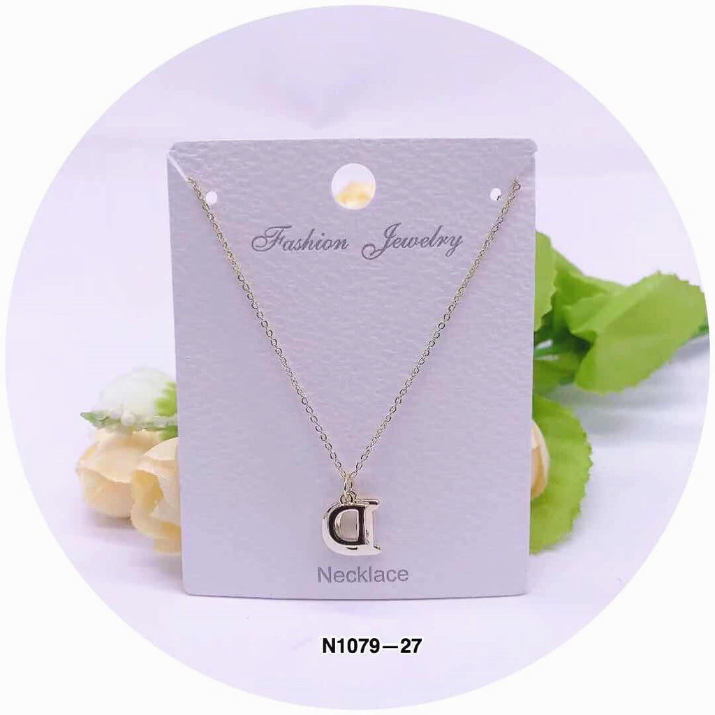 "D" Pendant Crystal Necklace
