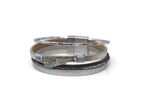 Crystal Angel wing Charm Bracelets with Magnetic Clasp.