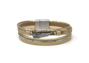 Crystal Angel wing Charm Bracelets with Magnetic Clasp.