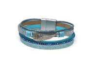 Crystal Angel wing Charm Bracelets with Magnetic Clasp.