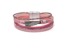 Crystal Angel wing Charm Bracelets with Magnetic Clasp.