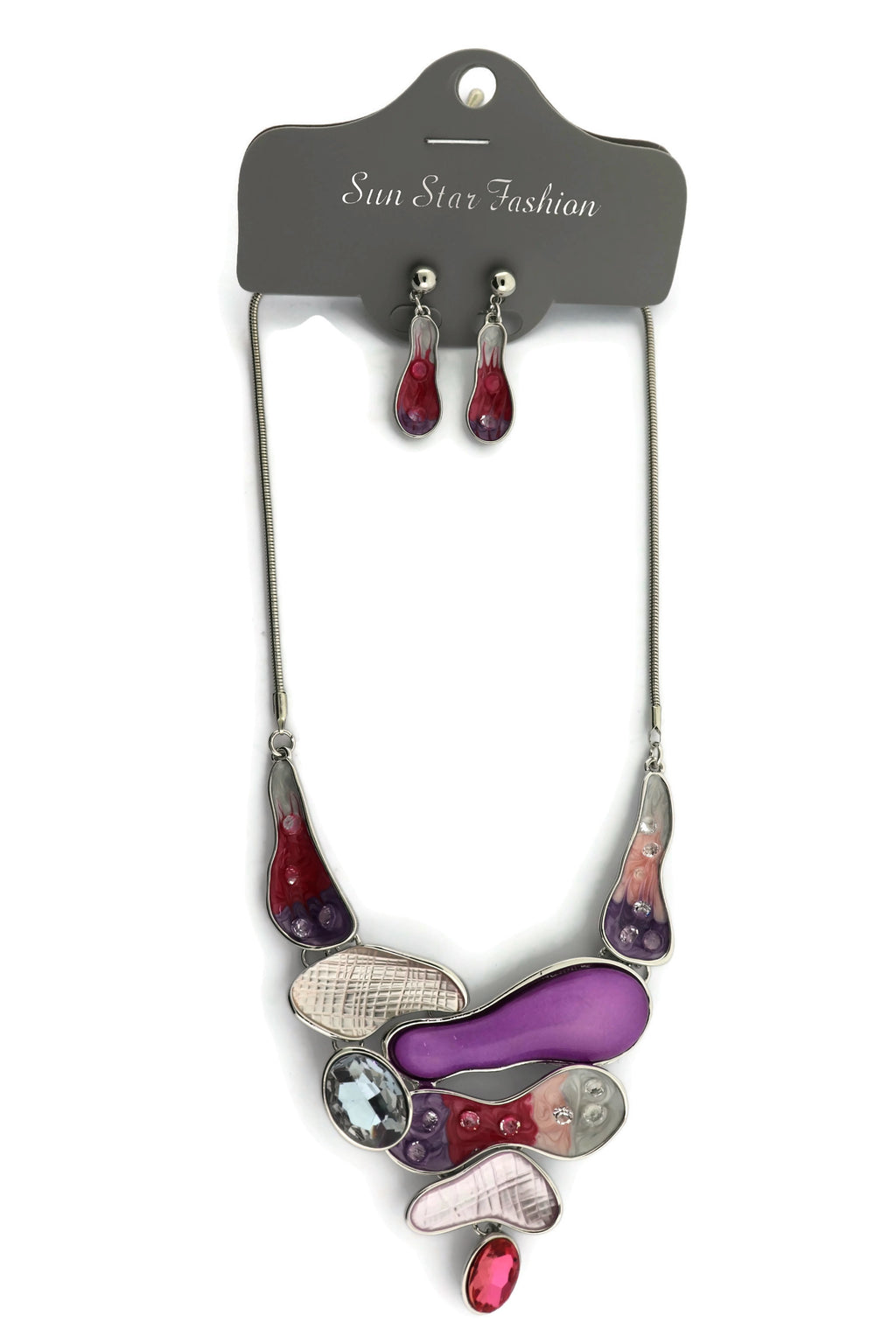 Necklaces and earring set fashion style.